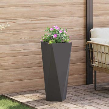 vidaXL Plantenbak Zwart 30 x 30 x 75 cm Staal, Verzenden, Minder dan 60 cm, Nieuw, Metaal