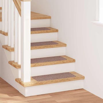 vidaXL Antislip Trapmatten 15 st 60 x 25 cm Lichtbruin PP, Verzenden, Nieuw