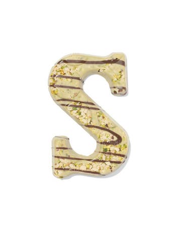 HEMA Chocoladeletter wit pistache S 125g, Verzenden, Nieuw