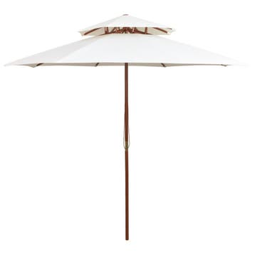 vidaXL Dubbeldekker parasol 270x270 cm houten paal crèmewit, Verzenden, Nieuw, 2 tot 3 meter
