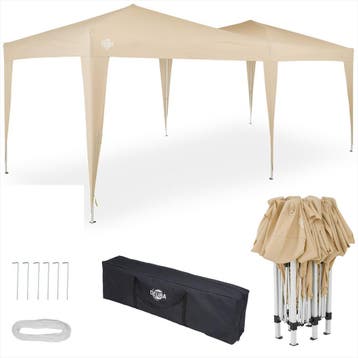 Easy Up - Vouwtent - Paviljoen - Partytent beige 3x6 mtr, Tuin en Terras, Verzenden, Nieuw, 2 meter of meer, Partytent