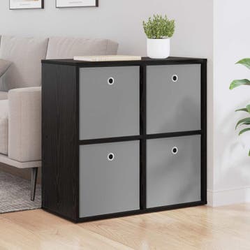 vidaXL Dressoir Zwart Eiken 68,5 x 32 x 67 cm, Verzenden, Nieuw, 50 tot 100 cm, 25 tot 50 cm