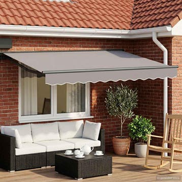 vidaXL Handmatige Zonneschermframe met LEDs Antraciet 3 x, Verzenden, Nieuw