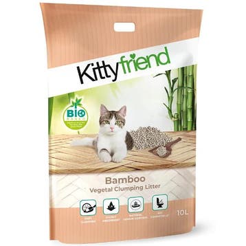 Kitty Friend Bamboo plantaardige kattenbakvulling 10 liter, Verzenden, Nieuw