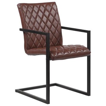 vidaXL Eetkamerstoelen 2 st echt leer bruin, Verzenden, Nieuw, Bruin