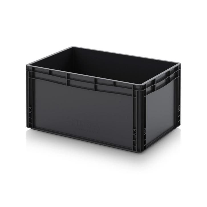 Stapelbak, 600x400x320 mm, euronorm, ESD, zwart pp, gebruikt, Doe-het-zelf en Verbouw, Kratten en Dozen, 40 tot 60 cm, 50 tot 75 cm