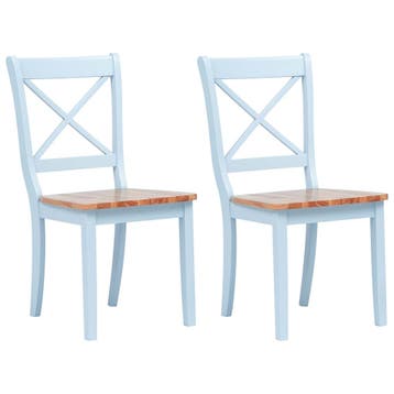 vidaXL Eetkamerstoelen 2 st massief rubberwood grijs en, Verzenden, Nieuw, Grijs
