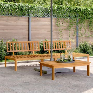 vidaXL Tuinmiddenbanken 2 st pallet massief acaciahout, Tuin en Terras, Verzenden, Nieuw, Hardhout