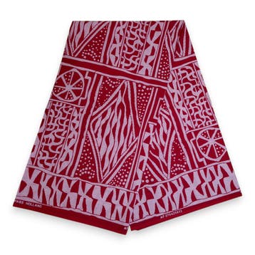 Afrikaanse print stof - Rood Ndop Cameroon - 100% katoen - 1, Ophalen of Verzenden, Nieuw