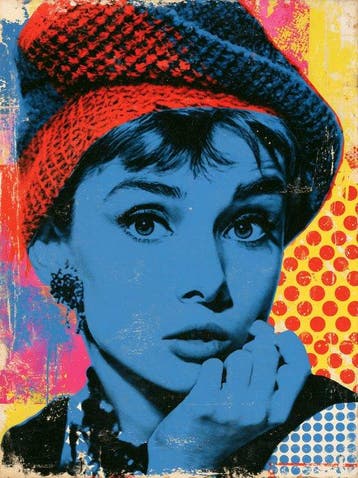 LOLART - Audrey Blue — Fine Art Print 1/1 Signé — 50×65cm