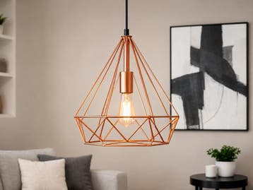 RoMi Hanglamp Pittsburgh Koper Ø20 cm | Vanaf 14,95 ex, Huis en Inrichting, Lampen | Hanglampen, Nieuw, Industrieel