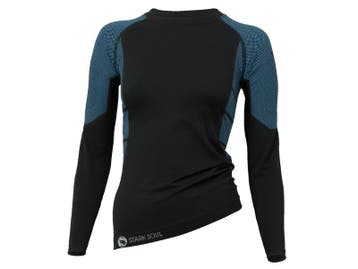Dames thermoshirt met lange mouwen - Zwart/Turquoise, Kleding | Heren, Verzenden