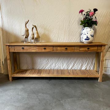 Sidetable - wandtafel - teakhout - vanaf € 99,-  TTM Wonen, Teakhout, Nieuw, Ophalen of Verzenden, Landelijk