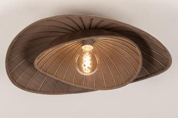 Rietveld Plafondlampen - Bruin - Stof, Huis en Inrichting, Lampen | Plafondlampen, Verzenden, Nieuw