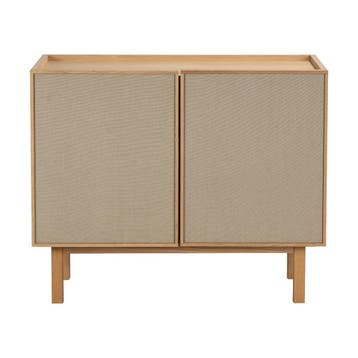 *WOONWINKEL* Kastje Eiken Met Stoffen Deuren 90 Cm, Verzenden, Nieuw