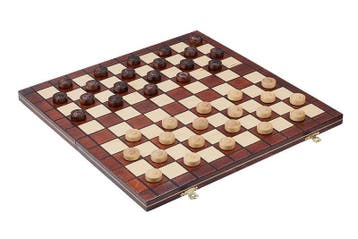 Houten damspel in cassette, Verzenden, Nieuw
