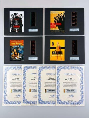 Quentin Tarantino – Rare Set of 4 Mounted 35mm Film Cells –, Nieuw