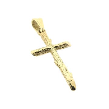 Gouden hanger van een kruis (Hanger of bedel), Ophalen of Verzenden, Gebruikt, Goud, Overige merken