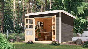 Tuinhuis Pluto B Antraciet-Wit 271 x 271 cm, Tuin en Terras, Nieuw