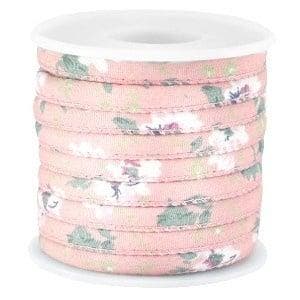 20 cm Trendy gestikt koord bloemetjes 5.5x4mm Antique pink, Ophalen of Verzenden, Nieuw, Draad