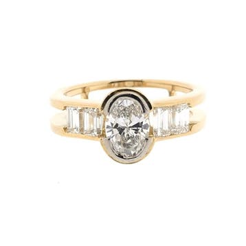 Exclusief gouden ring met diamant; 1,60 ct., Gebruikt, Ophalen of Verzenden, 17 tot 18, Met edelsteen