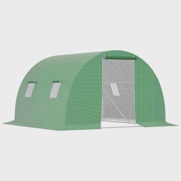 Outsunny Tunnel Kas 9m² - 3x3x2m - Groen - Met Roll-up Deur, Verzenden, Nieuw