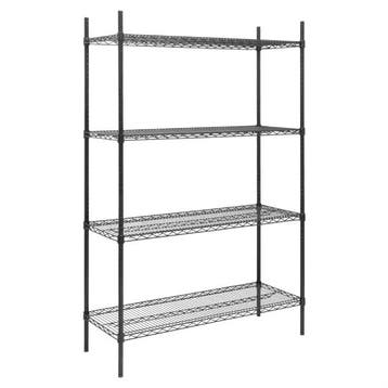 Stellingkast | 4 Legborden | Zwart | 1830x1220x460mm, Verzenden, Nieuw in verpakking