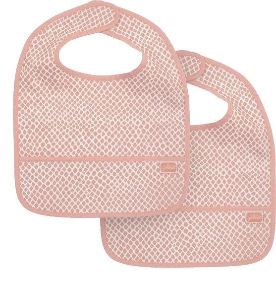 Jollein Snake Pale Pink 2-pack Waterproof Slabber, Kinderen en Baby's, Babyvoeding en Toebehoren, Nieuw, Verzenden
