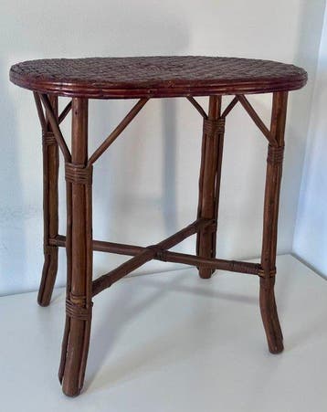 Bijzettafel - Rattan, hard hout - de rotan en hout 1920-30