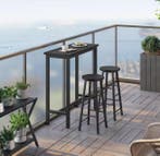 Bartafel 100 cm hoog rechthoekig met zwart metalen frame, Huis en Inrichting, Tafels | Bijzettafels, Verzenden, Nieuw