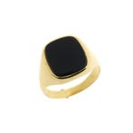 Gouden zegelring met onyx., Gebruikt, Overige kleuren, 20 of groter, Heer