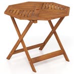 LIVSK Tuintafel - Massief Hout - Achthoekig 90 cm - Parasolg, Verzenden, Nieuw