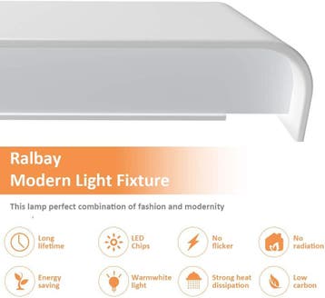 Ralbay LED moderne badkamerlamp 83cm/30W aluminium, op- en n, Verzenden, Zo goed als nieuw