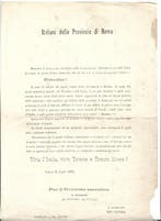 Document - Alfonso Alfonsi - Proclama degli irredentisti -