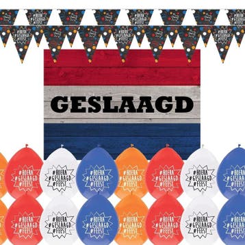 Geslaagd decoratie thema feestartikelen pakket - Geslaagd .., Verzenden, Nieuw