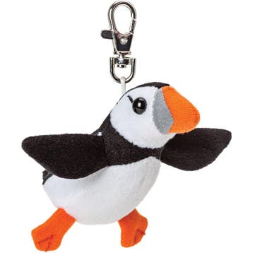 Papegaaiduiker knuffel sleutelhanger - pluche - zwart/wit, Verzenden, Nieuw