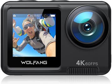 WOLFANG GA420 - Action Camera 4K 60FPS 24MP - Waterdicht tot, Verzenden, Zo goed als nieuw