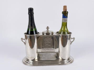 Wijnkoeler - Wijnkoeler voor twee flessen met een vak voor