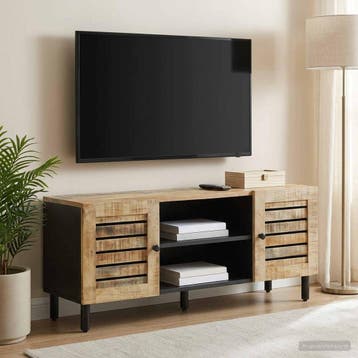 vidaXL Opslagkasten Naturel 105 x 33 x 46 cm Massief Mango, Verzenden, Nieuw