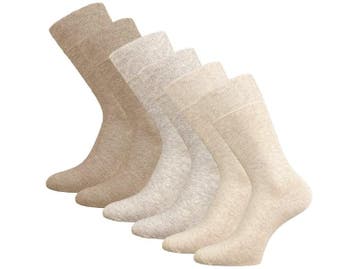 6 paar SQOTTON® Katoenen sokken - Naadloos - Beige-mix, Verzenden, Nieuw