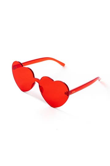 Hartjes Zonnebril Rood Groot Rode Glazen Grote Zonnebril Tra, Ophalen of Verzenden, Nieuw, Rood