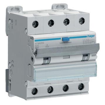 Hager Aardlekautomaat 4-P 20A B-Kar 300mA AFM420G, Ophalen of Verzenden, Nieuw