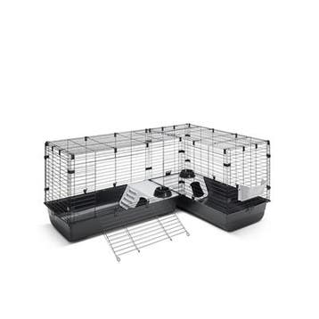 Knaagdierkooi Savic Cubix Corner Zwart – Ruime L-vormige.., Verzenden, Nieuw, Ren