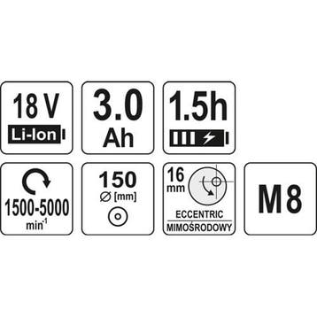 Yato Yt-82920 Polijstmachine (Accu), Verzenden, Nieuw