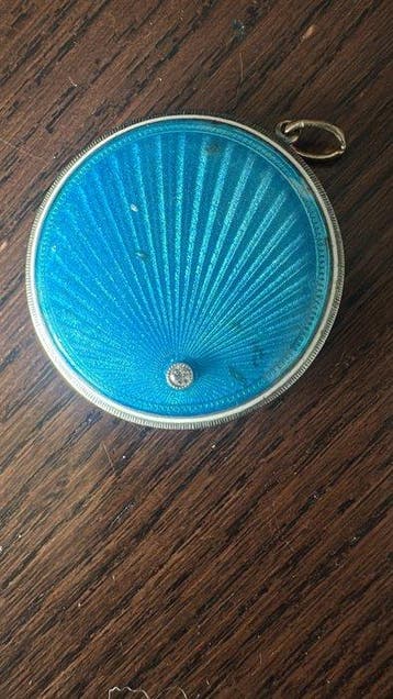 Zonder minimumprijs - Medaillon Zilver, Smalto, Sieraden, Tassen en Uiterlijk, Antieke sieraden