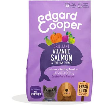 Edgard & Cooper Puppy zalm & Kalkoen 12kg Grote brok, Dieren en Toebehoren, Verzenden, Hond