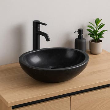 Wasbak | Wastafel | Marmer | 40x30x12 | Natuursteen | Zwart, Verzenden, Nieuw