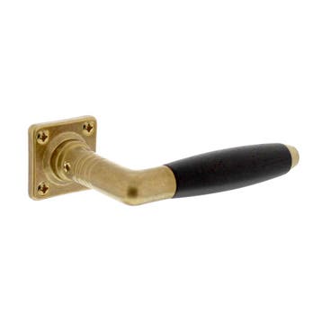 Deurklink Ton 400 met rozet messing getrommeld/ebbenhout..., Ophalen of Verzenden, Nieuw, Koper of Messing, Klink of Kruk