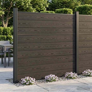 vidaXL Hek set 180 x 186 cm WPC en Aluminium Zwart, Verzenden, Nieuw, Aluminium