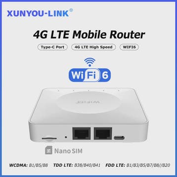 4G LTE WiFi 6 Router met SIM-kaart: 32 Apparaten, Type-C | M, Verzenden, Nieuw